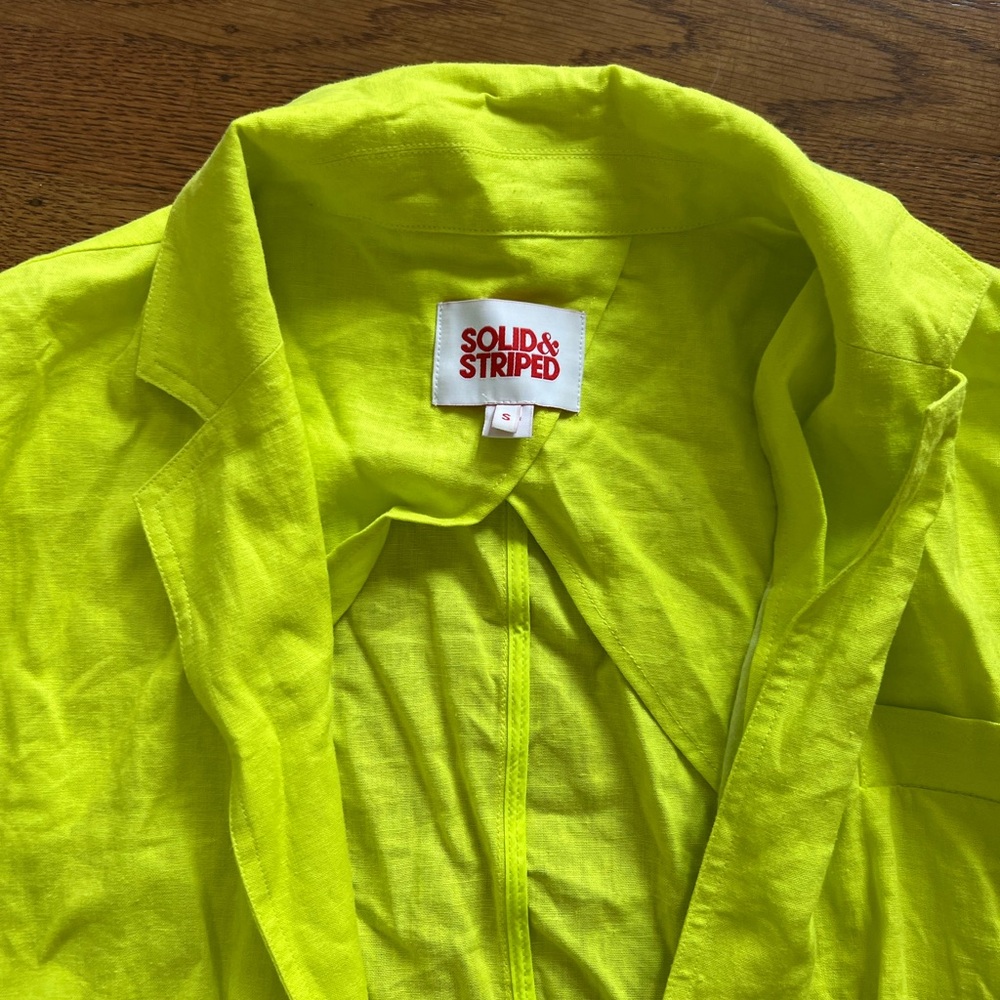 Solid & Striped Neon Yellow Blazer and short set - Picture 3 of 6